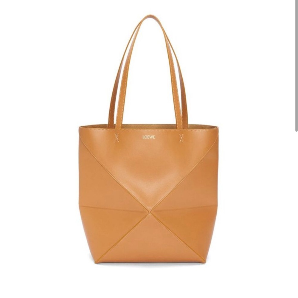 Loewe Puzzle Medium Tan Leather Tote Bag